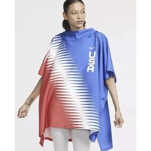 Nike Team USA Marathoner Running Hooded Poncho Jacket Unisex S/M CV0431 657